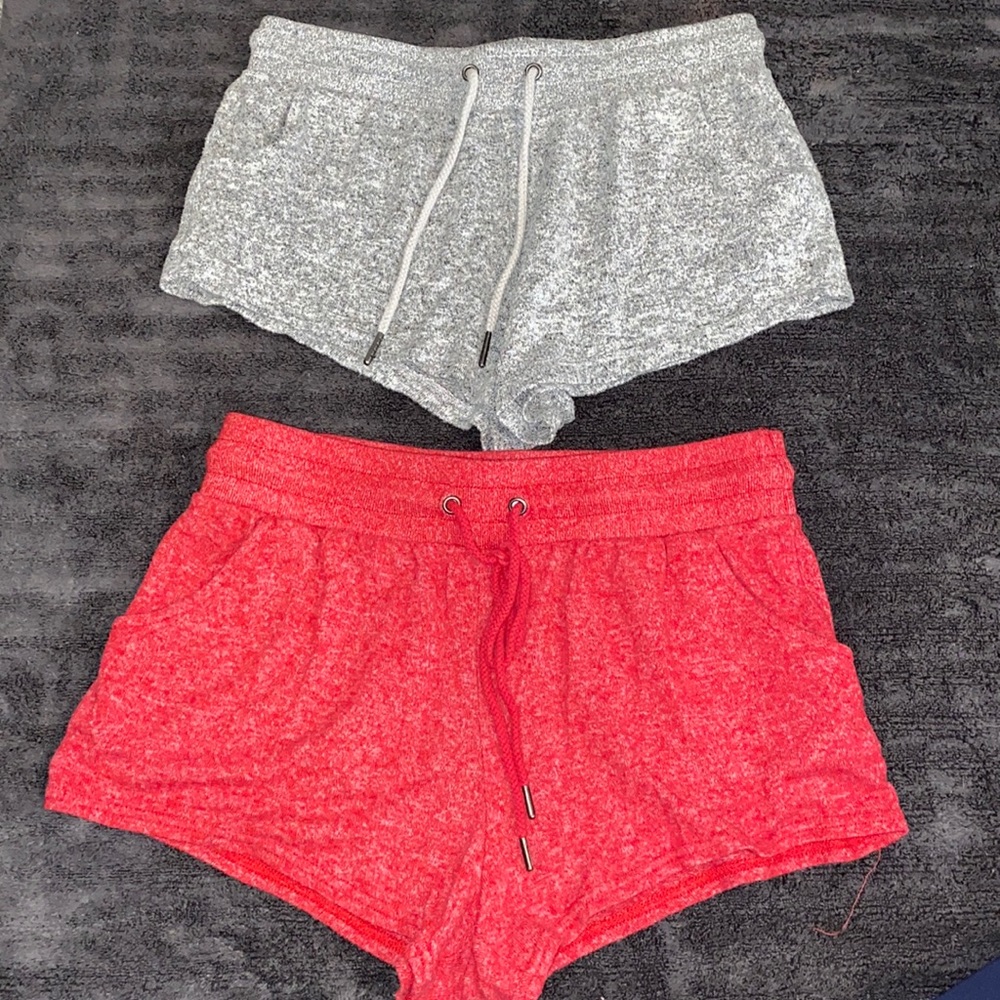 Grey and red comfy shorts